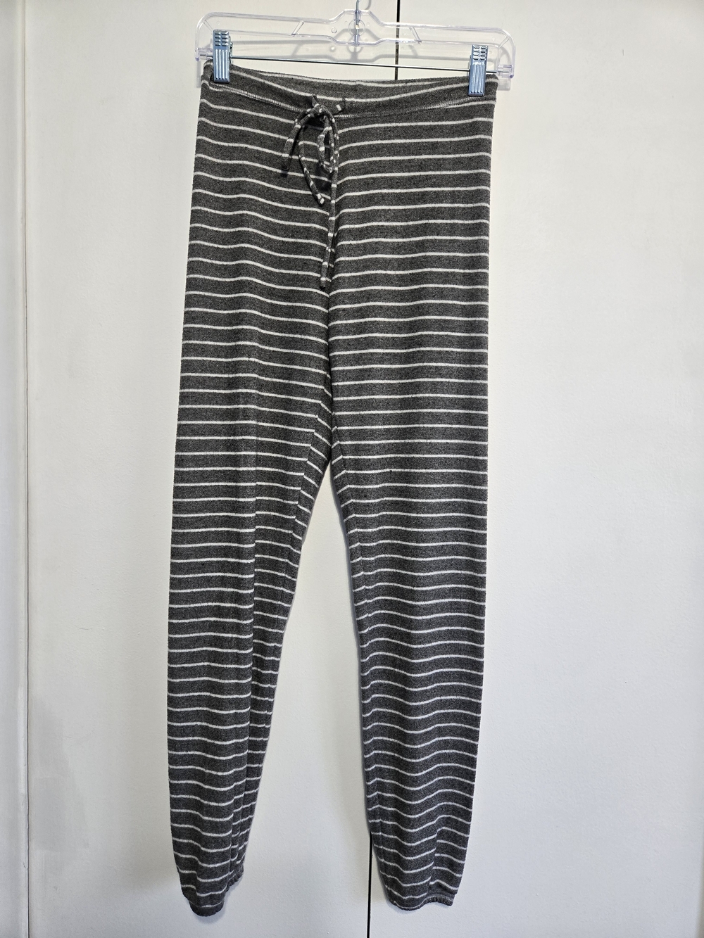Aerie XXS Gray White Striped Soft Jogger Lounge Pants Drawstring